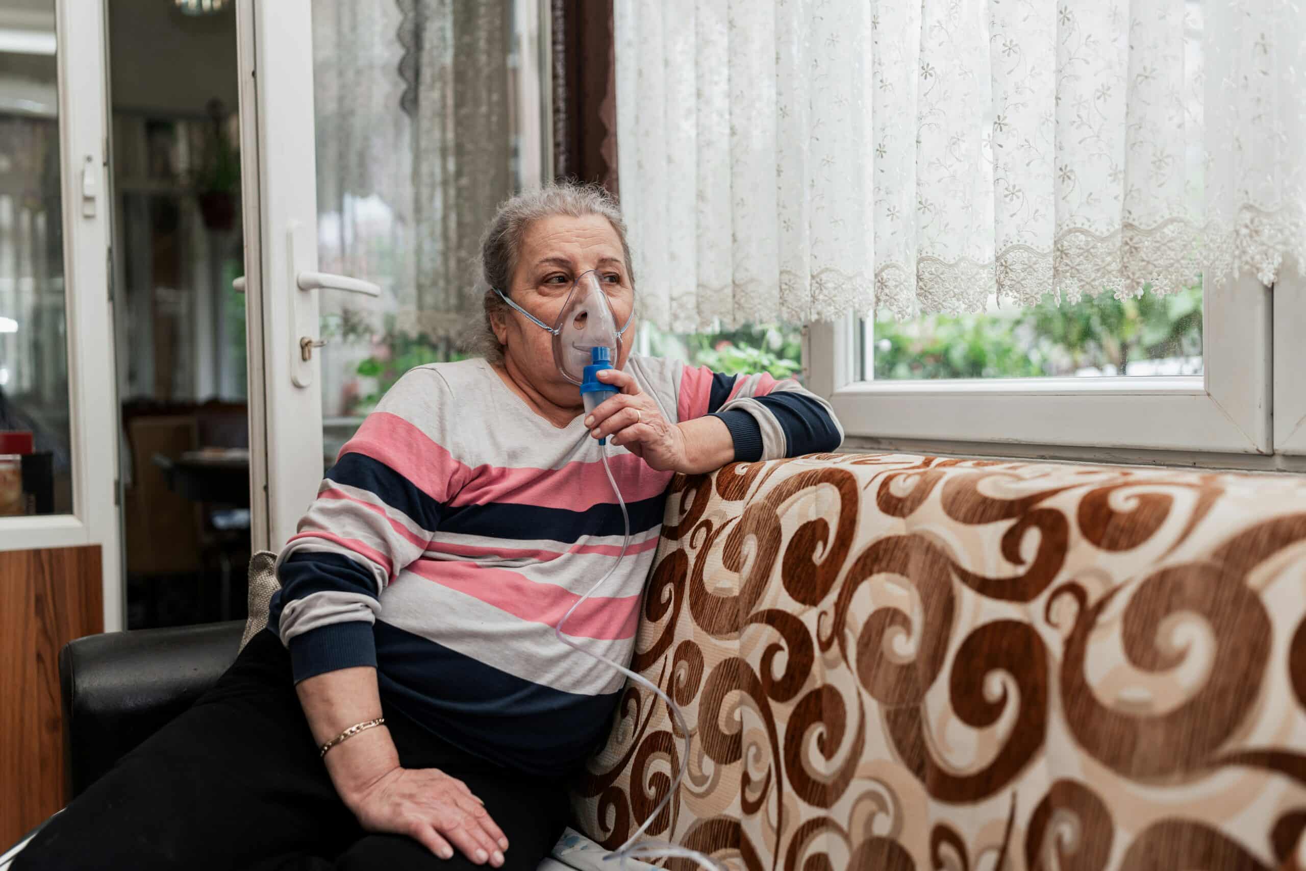 woman receiving a breathing treatment